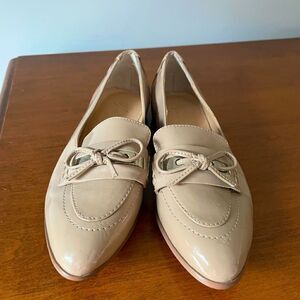 Marc Fisher Nude Patent Leather Moccasin Flats